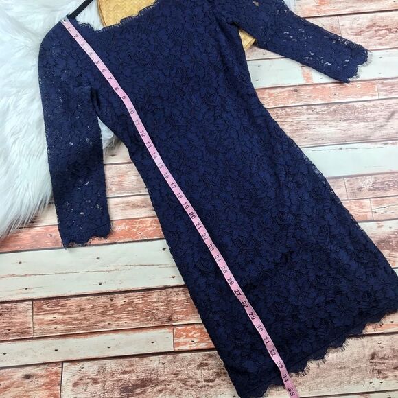Diane von‎ furstenberg zarita laced dress navy blue - Picture 4 of 9
